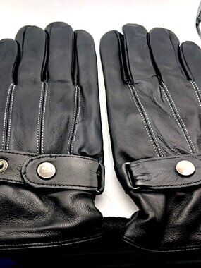 Black Vegan Leather Gloves Unisex New